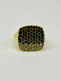 Pave Saphand and Diamond Ring