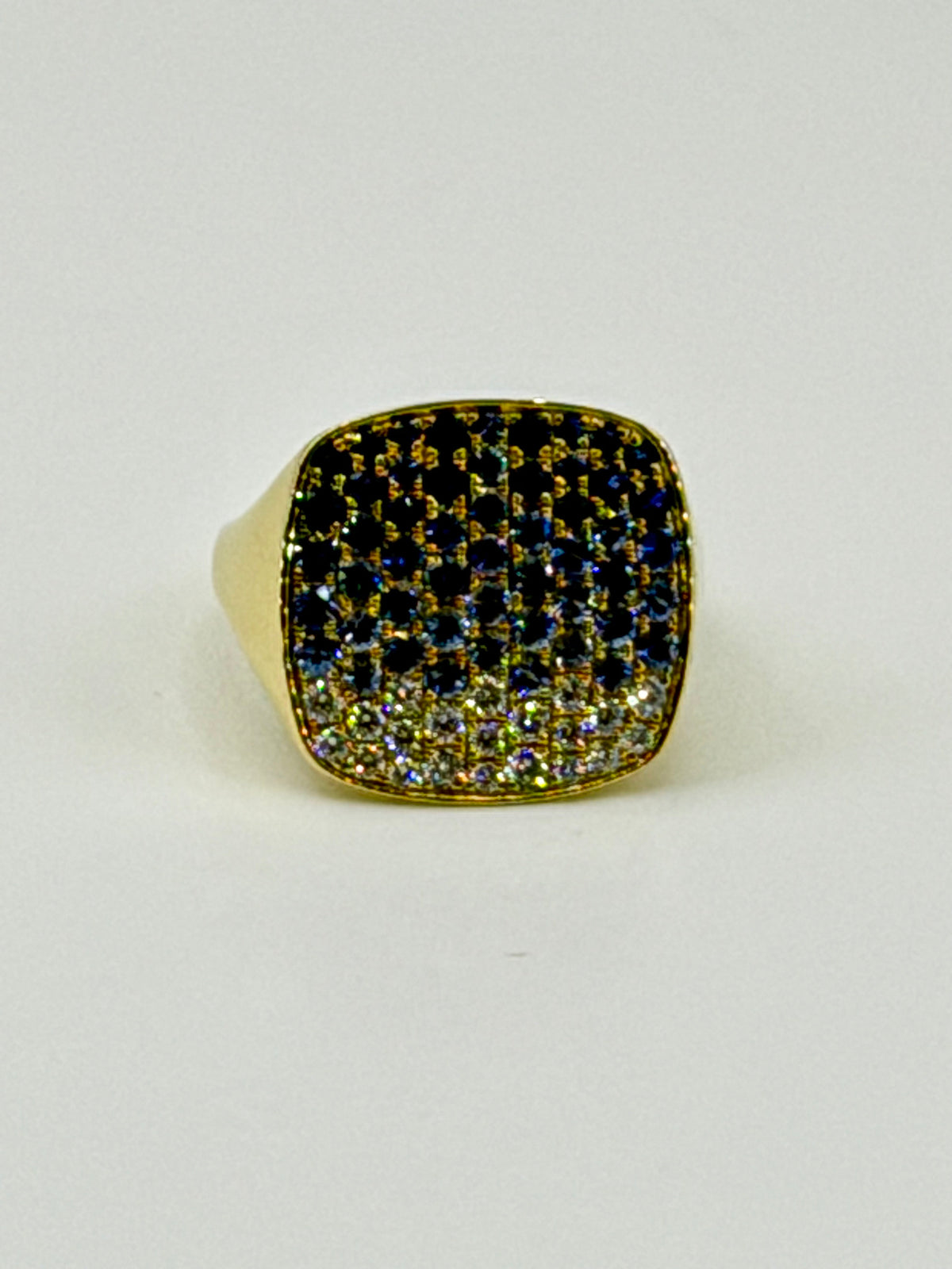 Pave Saphand and Diamond Ring
