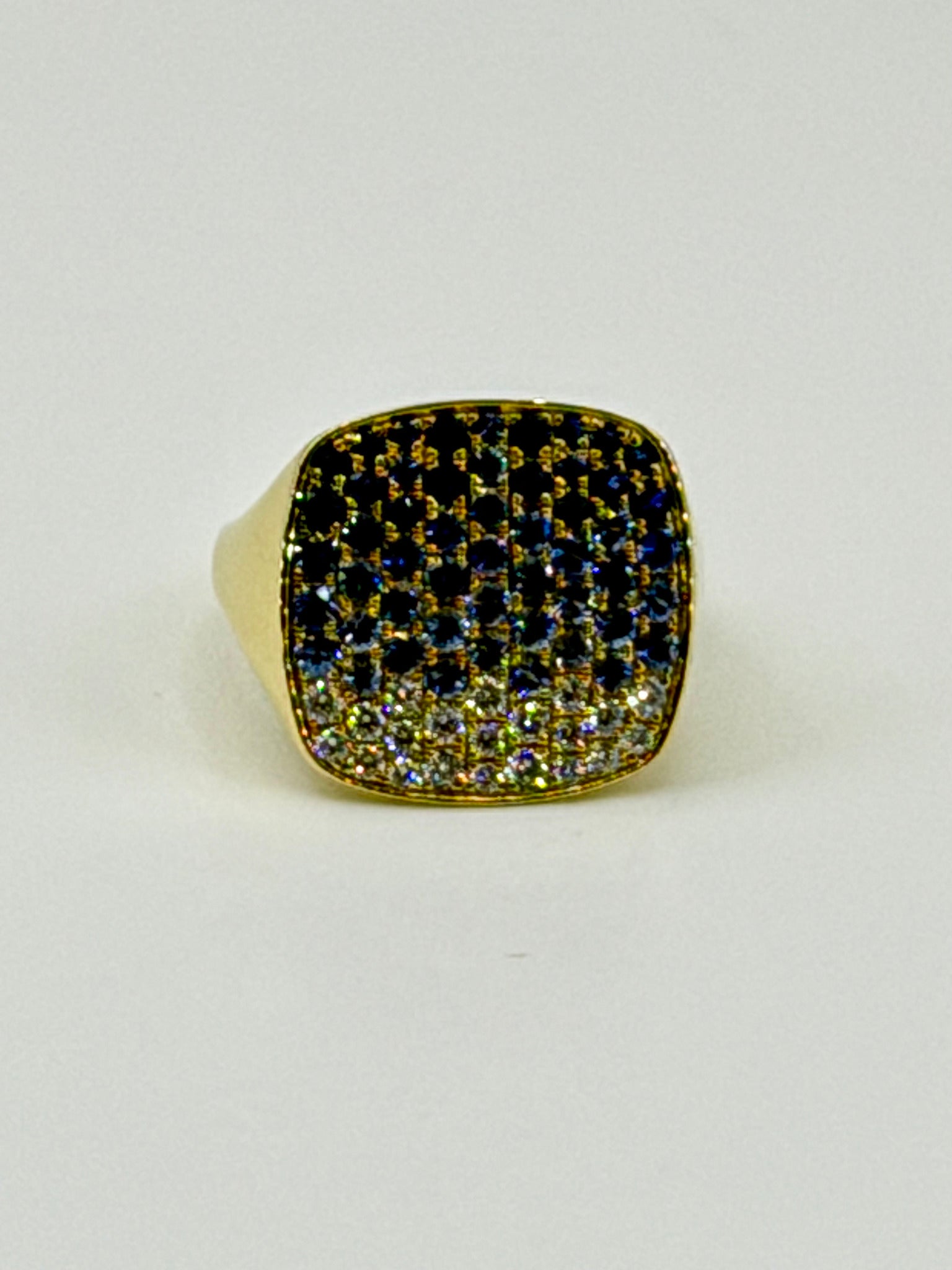 Pave Saphand and Diamond Ring