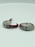 Double Take Pave Pink Saph./Diamond Ring & Earring Set