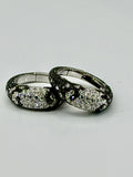 Double Take Pave Black and White Diamond Hoops