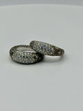 Double Take Pave Cognac and White Diamond Hoops