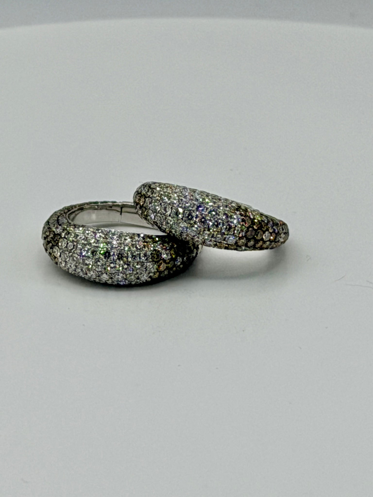 Double Take Pave Cognac and White Diamond Hoops