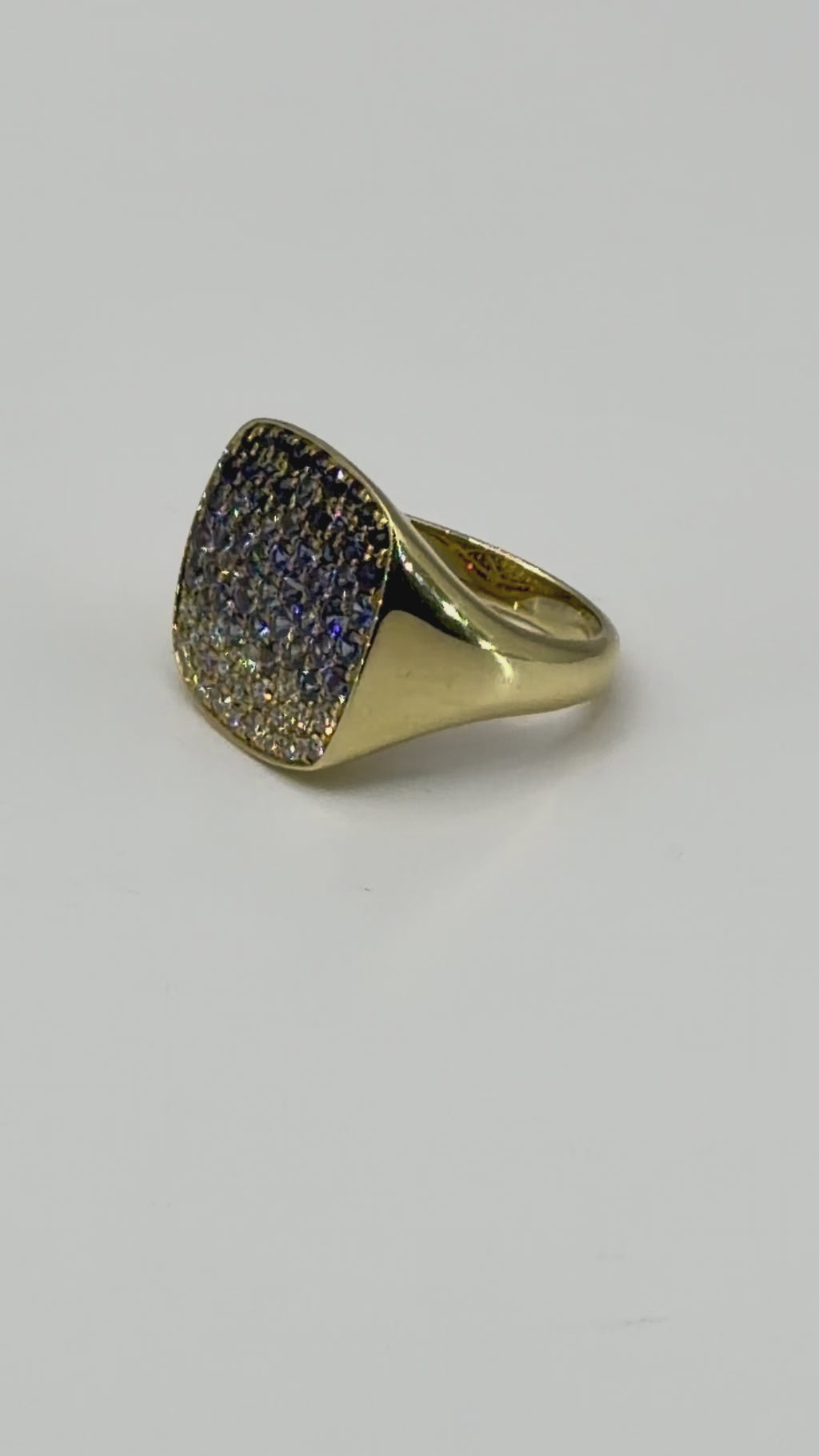 Pave Saphand and Diamond Ring