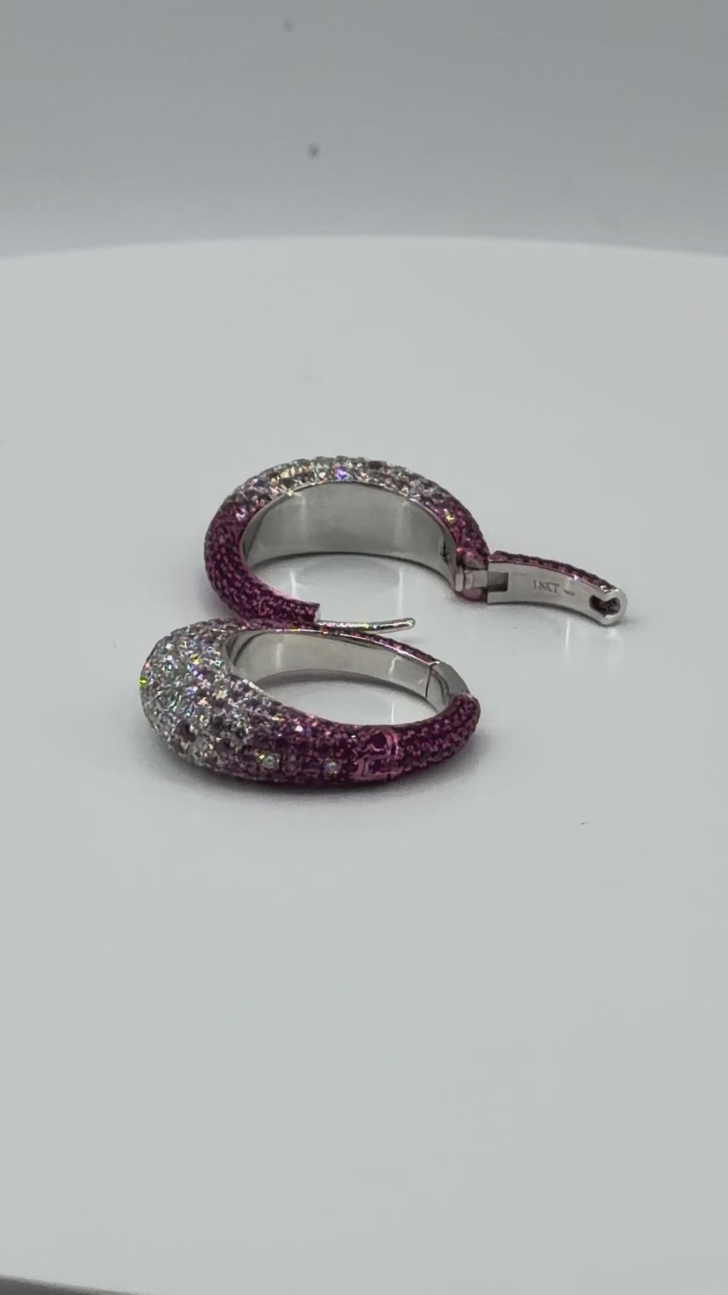 Double Take Pave Pink Saph./Diamond Ring & Earring Set