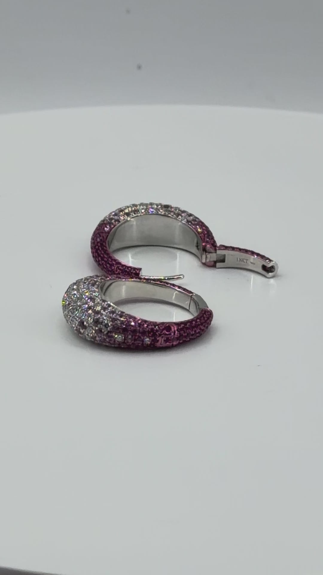 Double Take Pave Pink Saph./Diamond Ring & Earring Set